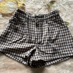 NWT ultra high rise plaid shorts